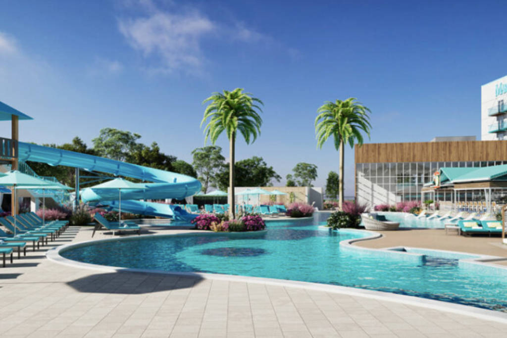 Image shows a pool area at a Margaritaville resort.