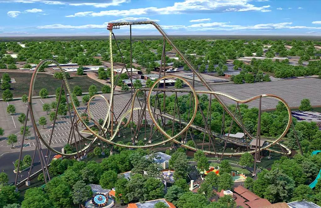 Las imágenes muestran la «Tormenta Rampaging Run» en Six Flags Over Texas, en Arlington, Texas. 