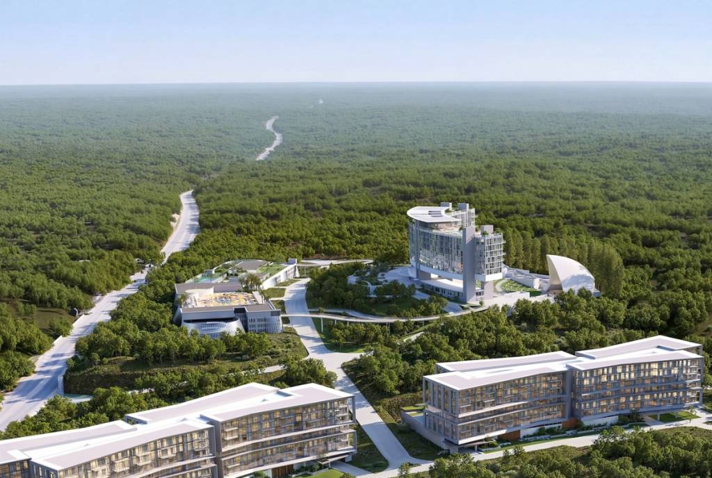 La imagen muestra el complejo «UMusic Hotel & Private Residences Austin» en el condado de Texas Hill.