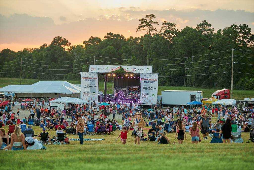 Image shows a Fourth of July celebration at The Hill at Valley Ranch. 
