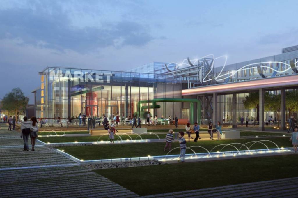 Rendering shows visual conception of The Grid in Stafford, Texas. 