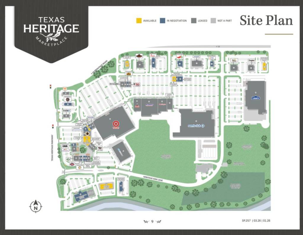 Image shows the retail layout of the Texas Heritage Marketplace. 