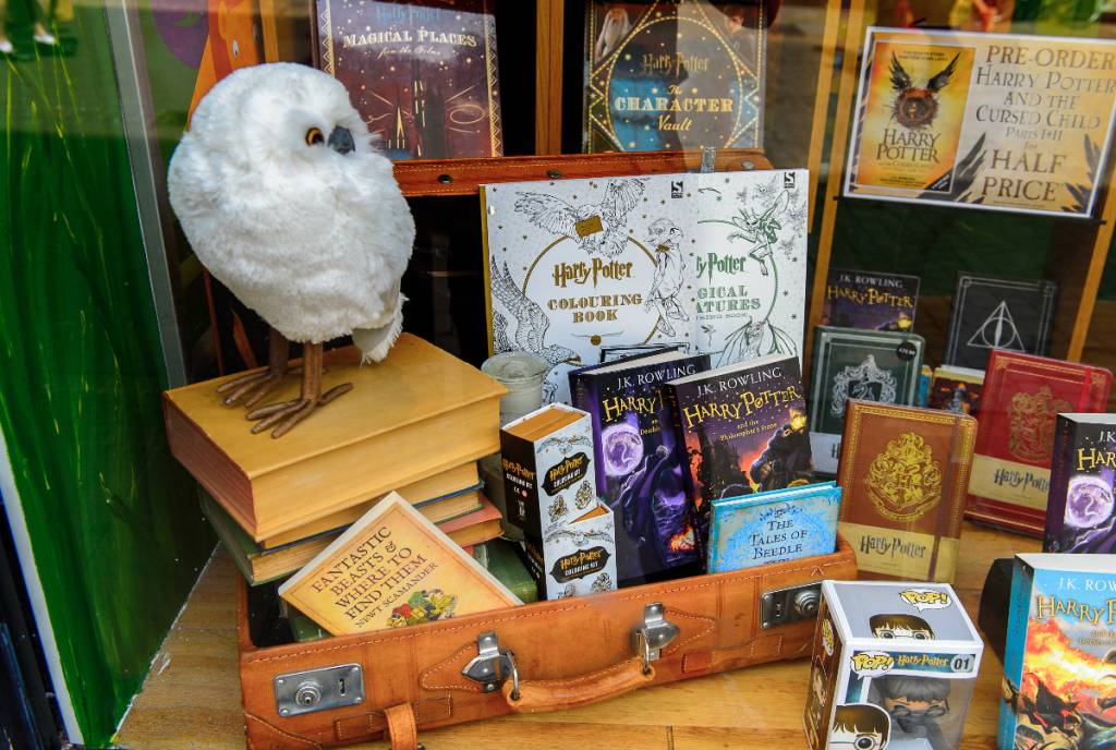 Image shows wizarding art and materials. 