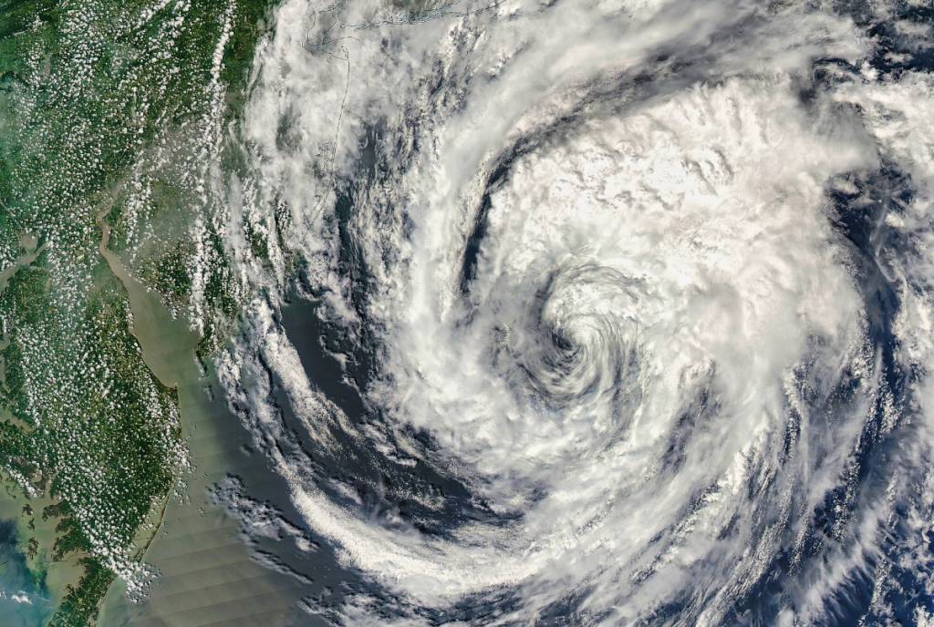 Image shows a tropical storm formation.