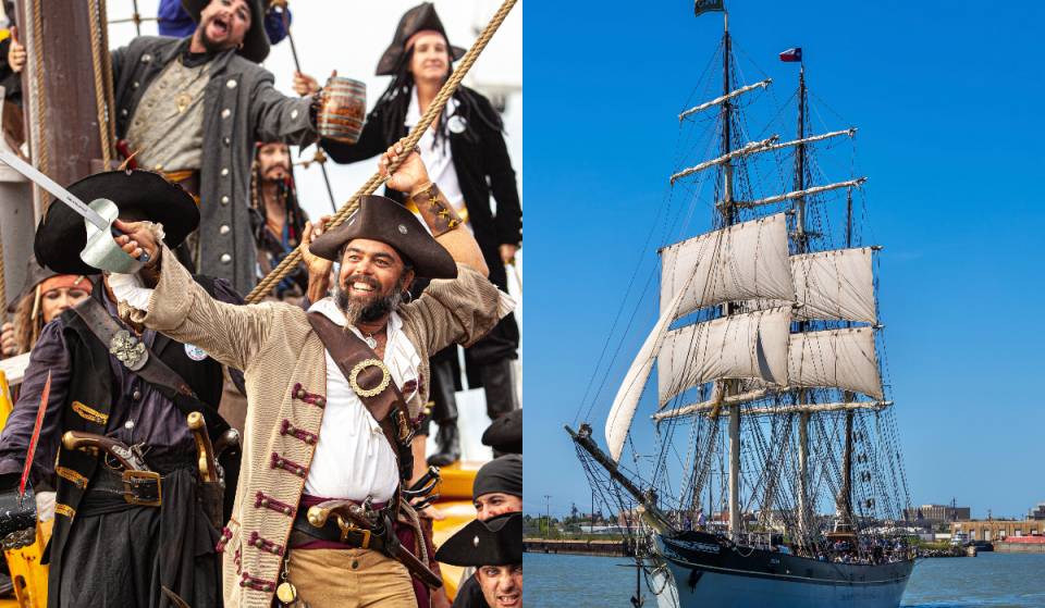 Just an hour from Houston: this historic island town transforms into a massive pirate festival this weekend with live cannons and pub crawls