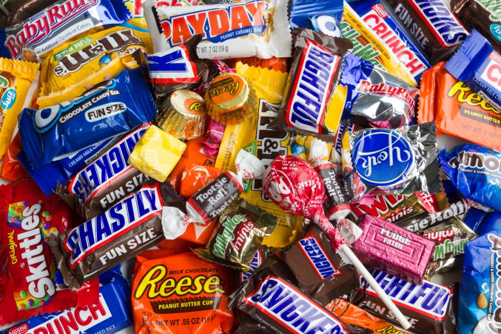 Image shows different candies.