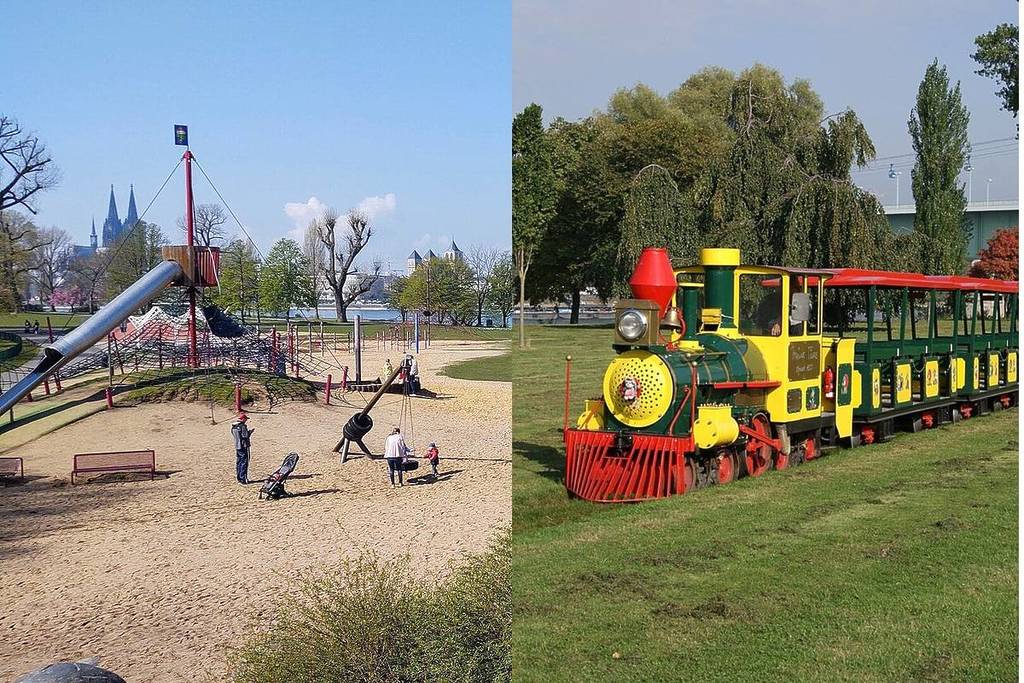 Cologne’s Rheinpark features playgrounds and great activities for kids.