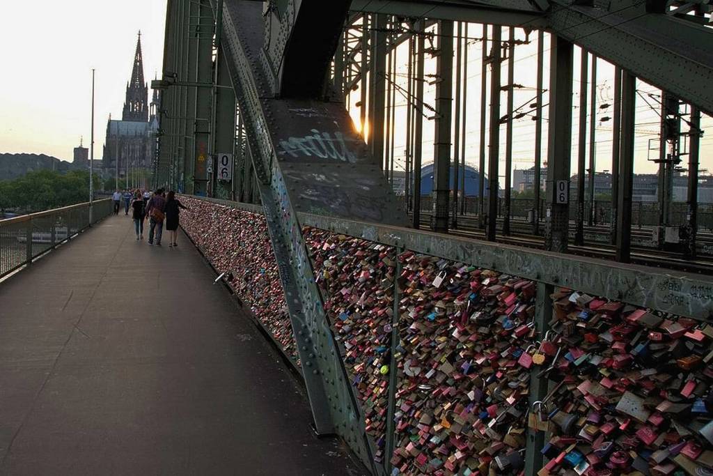 Check out the thousands upon thousands of love locks on the Hohenzollern Bridge.