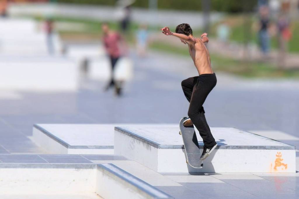 Skater im Skatepark KAP 686 am Rheinauhafen