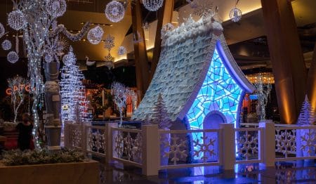 Aria Resort & Casino Built A Life-Size Winter Wonderland Palace Made Of Sugar And 400 Pounds Of Icing