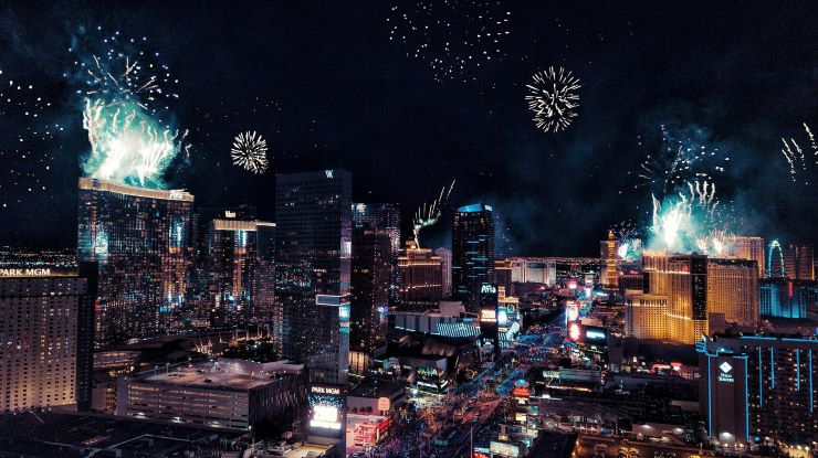 fireworks over Las Vegas