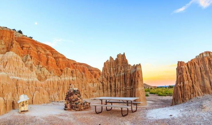 a bench in Cathedral George national park in Nevada