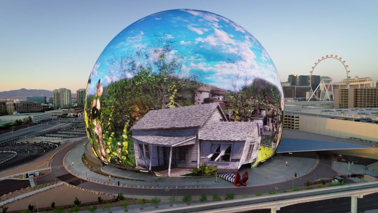 the house from Wizard of Oz on Sphere Vegas
