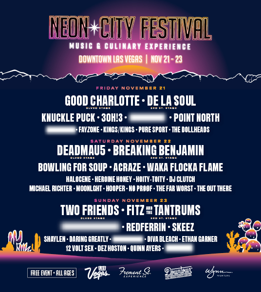 lineup for a festival in downtown Vegas