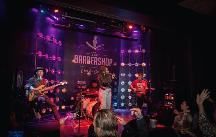 karaoke at a speakeasy in Vegas
