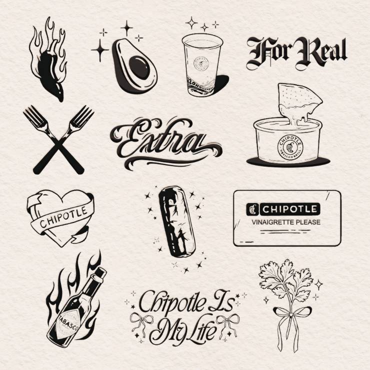 Chipotle flash tattoo designs