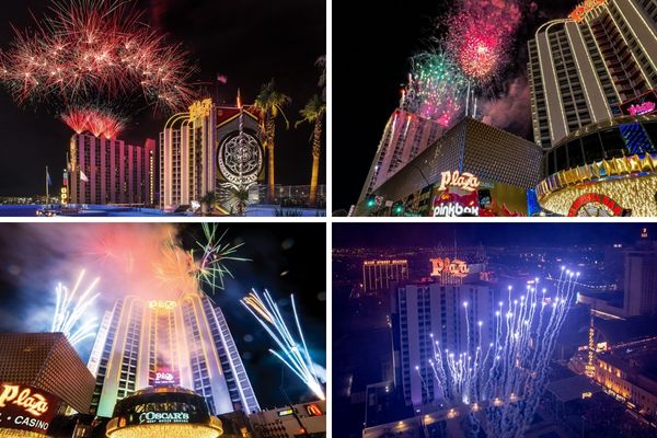 4th of July fireworks In Vegas at the Plaza Hotel