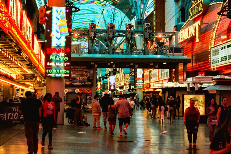 Fremont Street at night Vegas