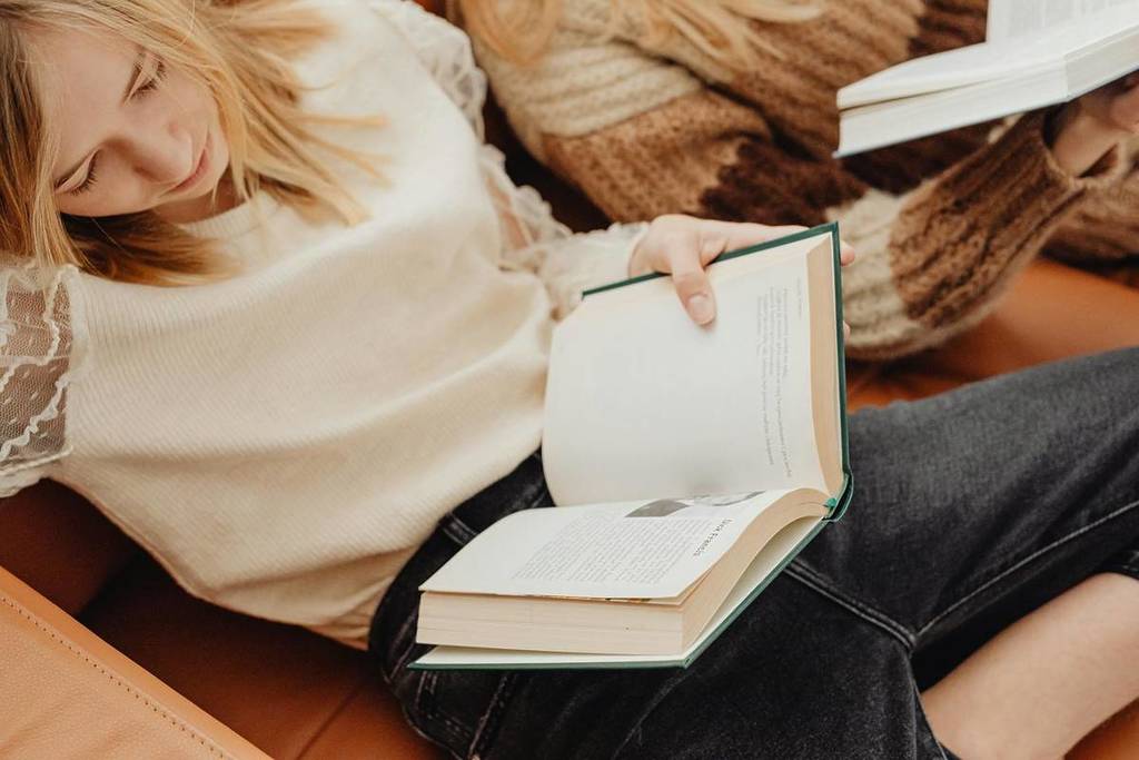 women reading at a book club
