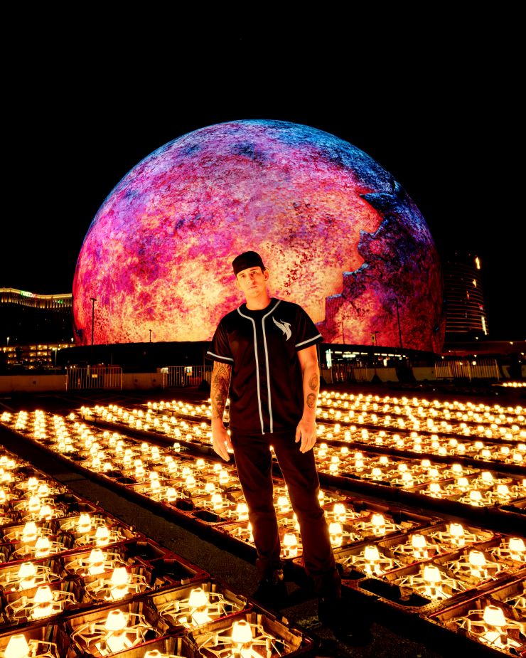 ILLENIUM in front of the Sphere in Vegas