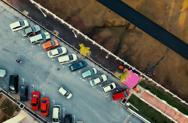 bird's eye of parking