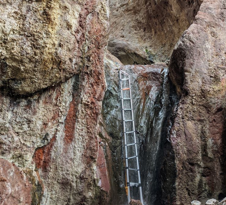 ladder to hot springs in Arizona
