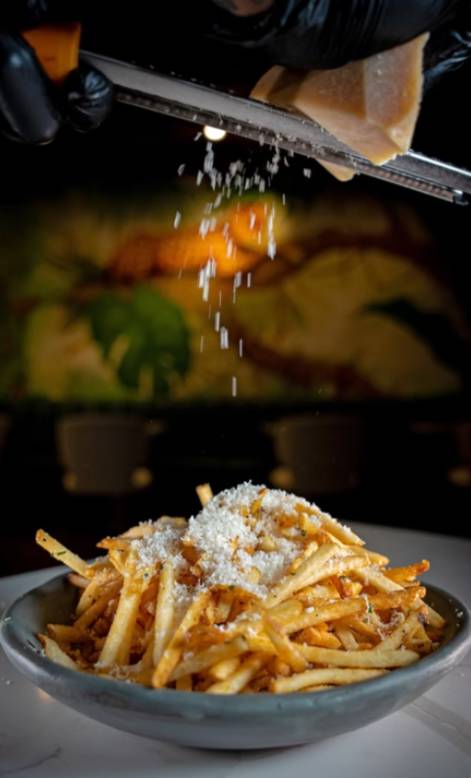 truffle fries at a speakeasy