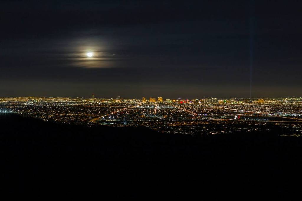 full moon over Las Vegas