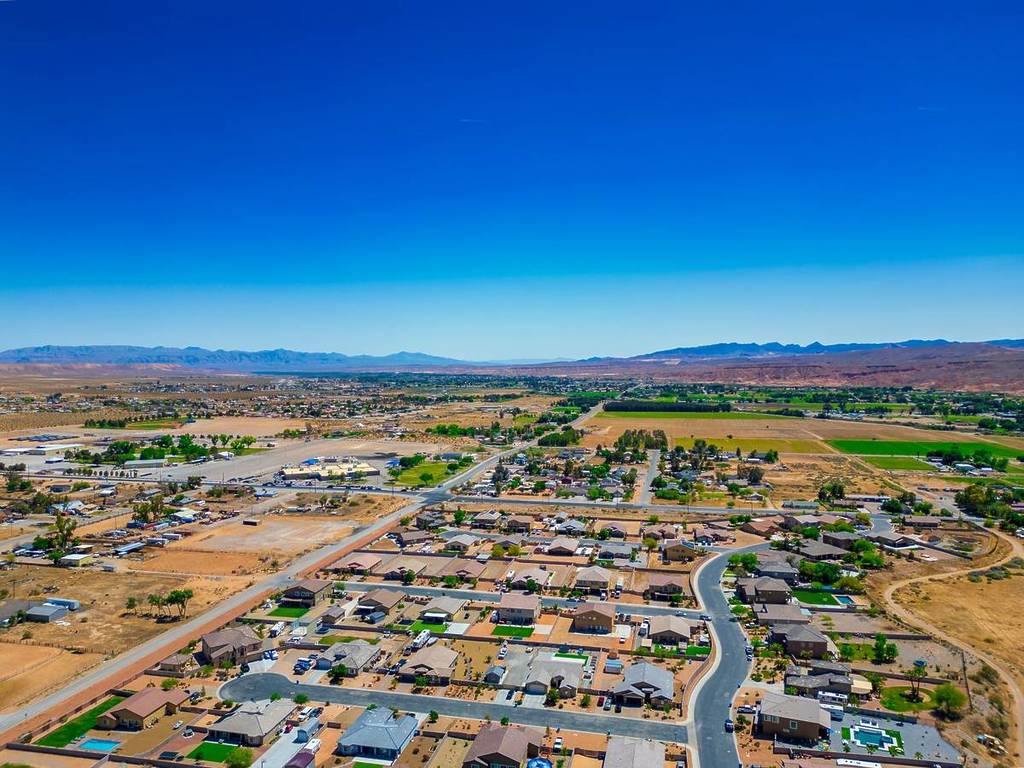 Vista aérea de Logandale y Moapa, Nevada
