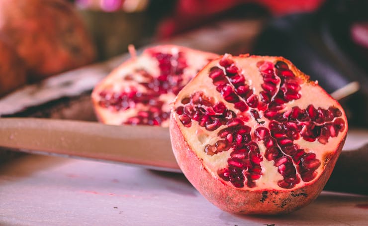 close up of a pomegranate