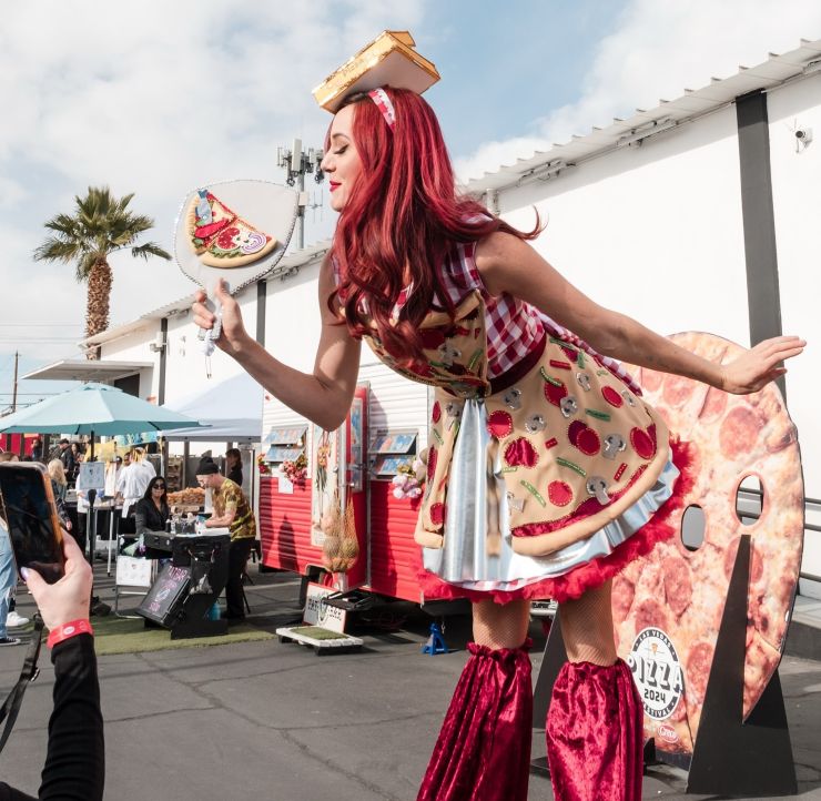 woman at pizza festival