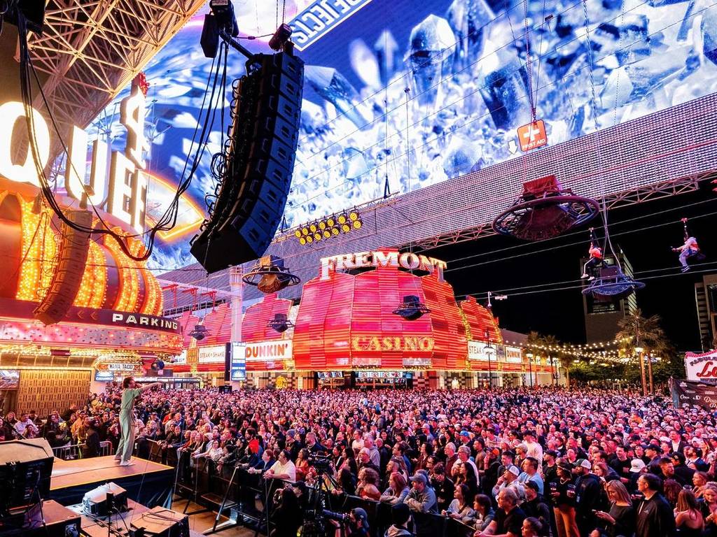 crowd at Neon Music Festival in Vegas Downtown