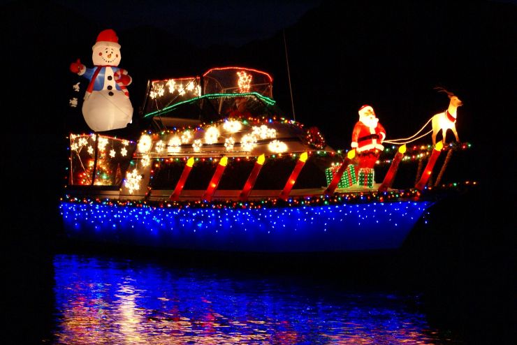 festive boat at Lake Mead