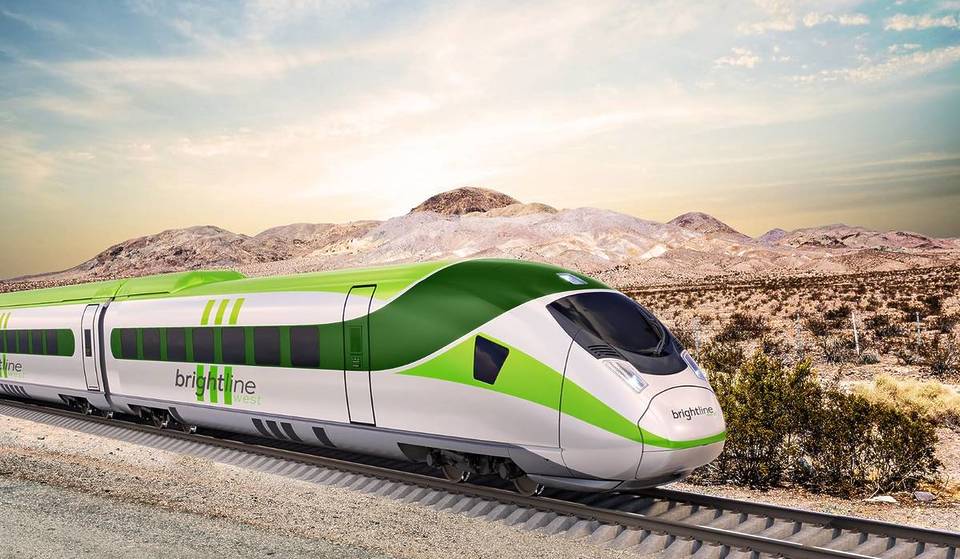 El primer tren bala totalmente eléctrico de 200 millas por hora entre Las Vegas y Los Ángeles por fin se pone en marcha en California.