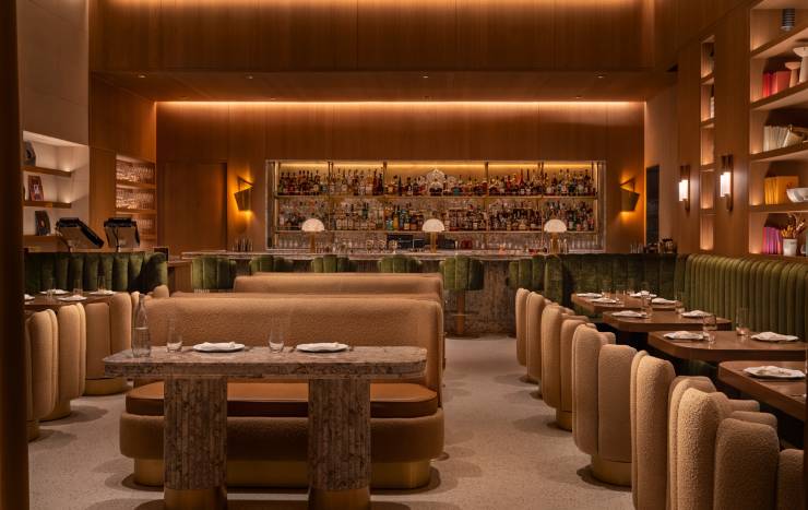 a brown toned bar in Vegas