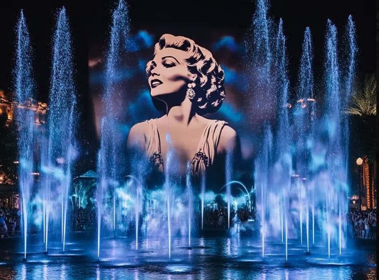 Marilyn Monroe themed fountain