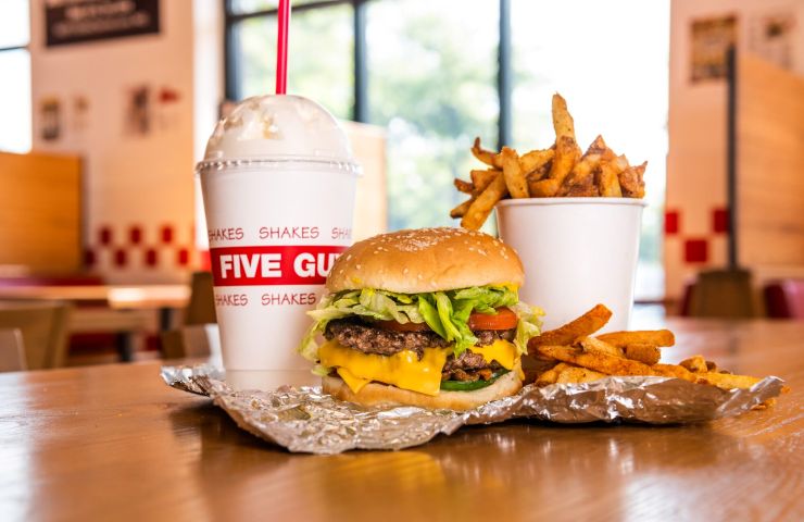 Five Guys burgers fries and a milkshake