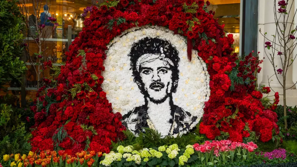 Arreglo floral de Bruno Mars en el Bellagio de Las Vegas
