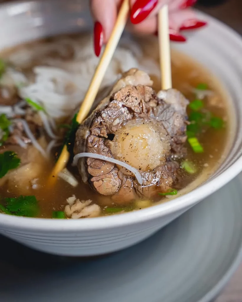 a bowl of pho