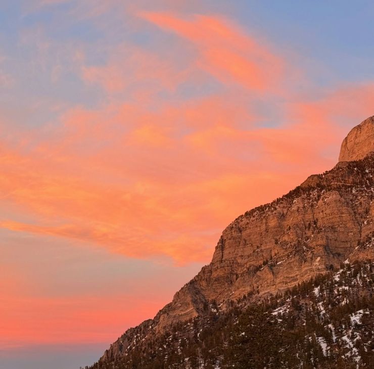 pink sunset at Lee Canyon