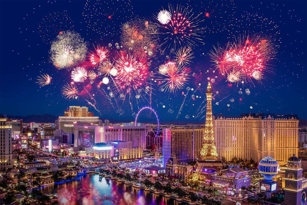 fuegos artificiales en Las Vegas