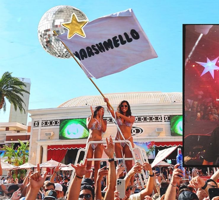 chicas en el concierto de Marshmello