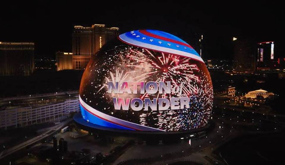 Sphere honors America’s 250th anniversary with “Nation of Wonder” display, a birthday message from the Wizard of Oz, and ticket discounts