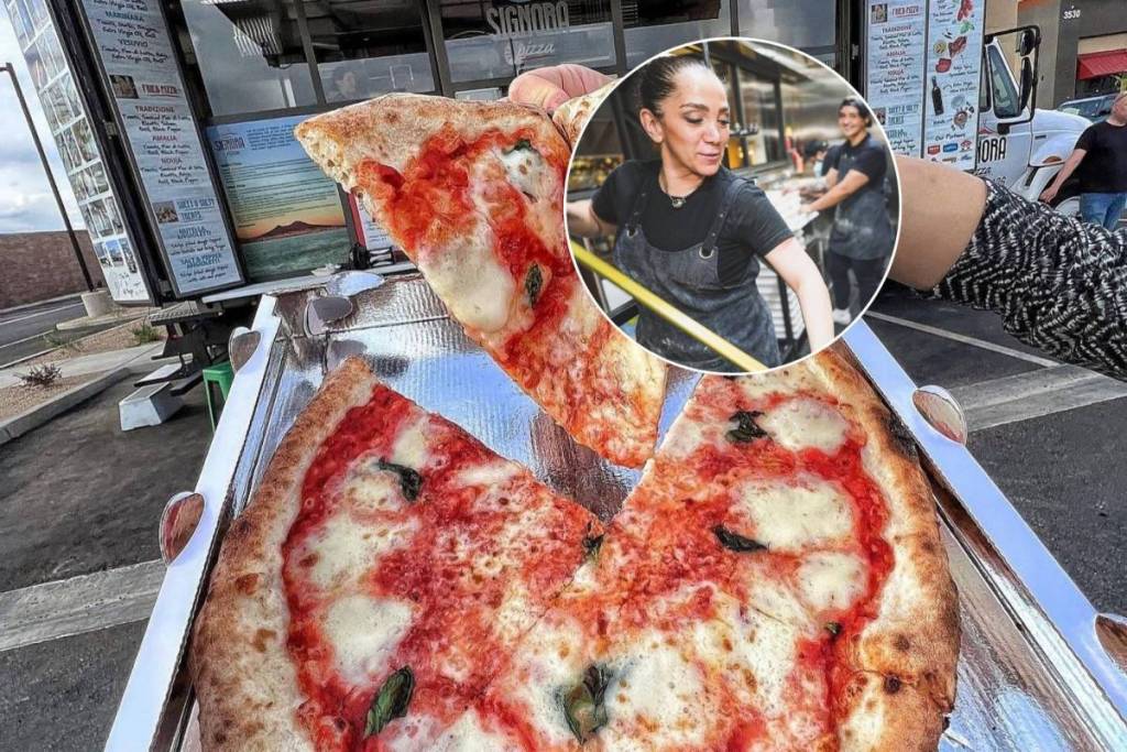 el famoso chef y su pizza en Las Vegas