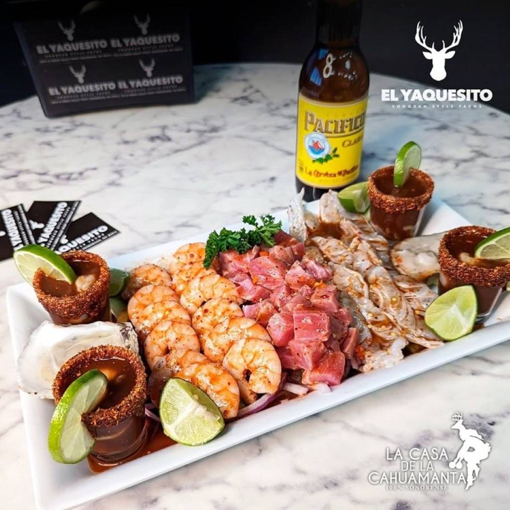 a plate of mexican seafood