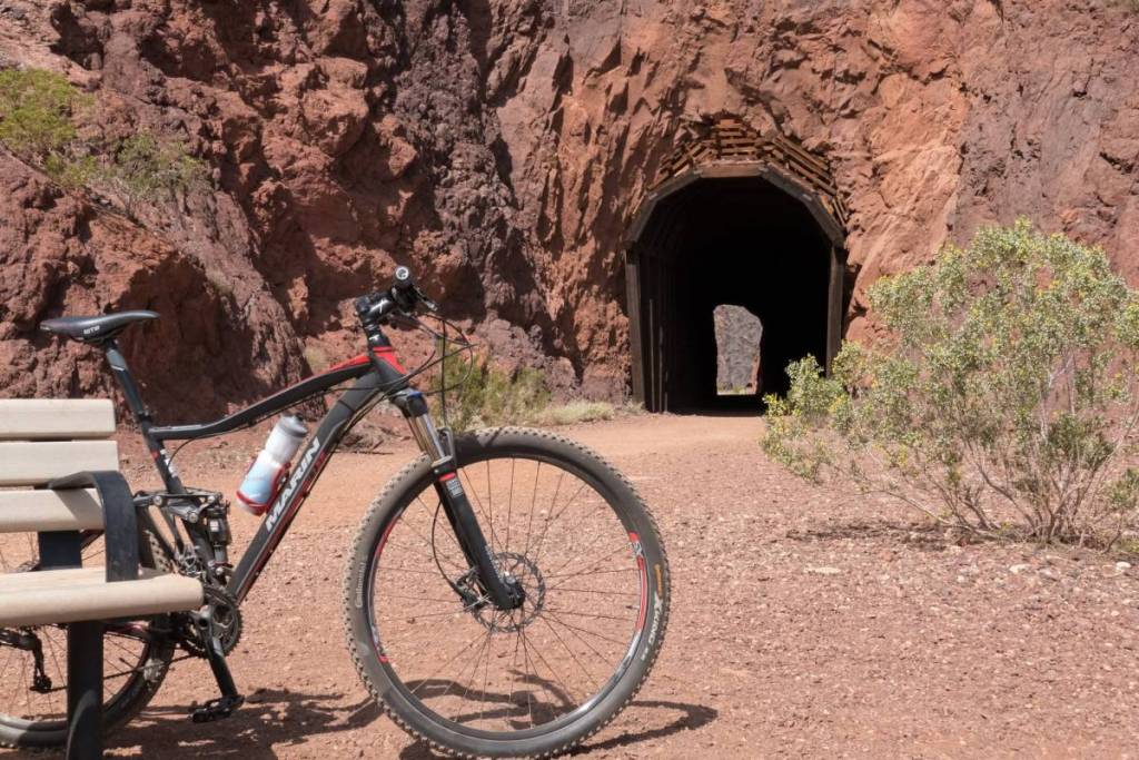 a bike and a historic tunnel