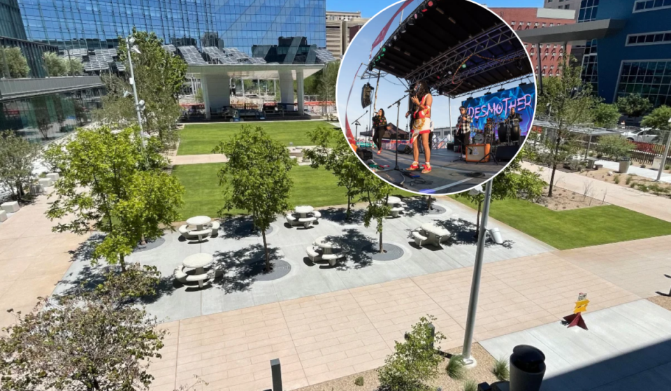 Downtown Las Vegas is transforming its outdoor Civic Center plaza into a fall retreat, with free midday concerts, food trucks, and a farmers market