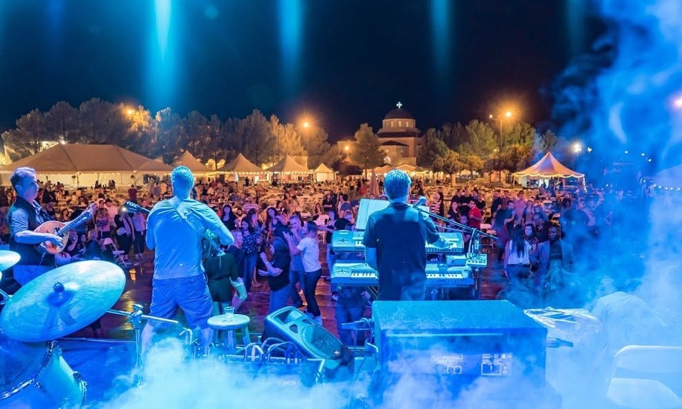 live music at a greek festival