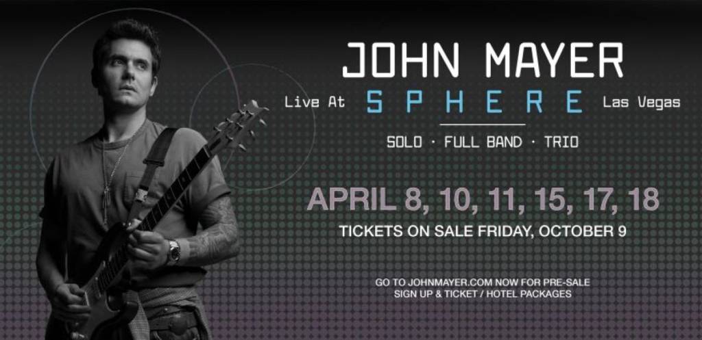 John Mayer Sphere announcement