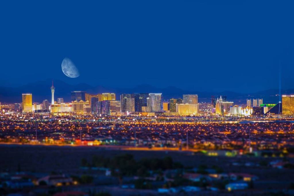 Las Vegas under the moon